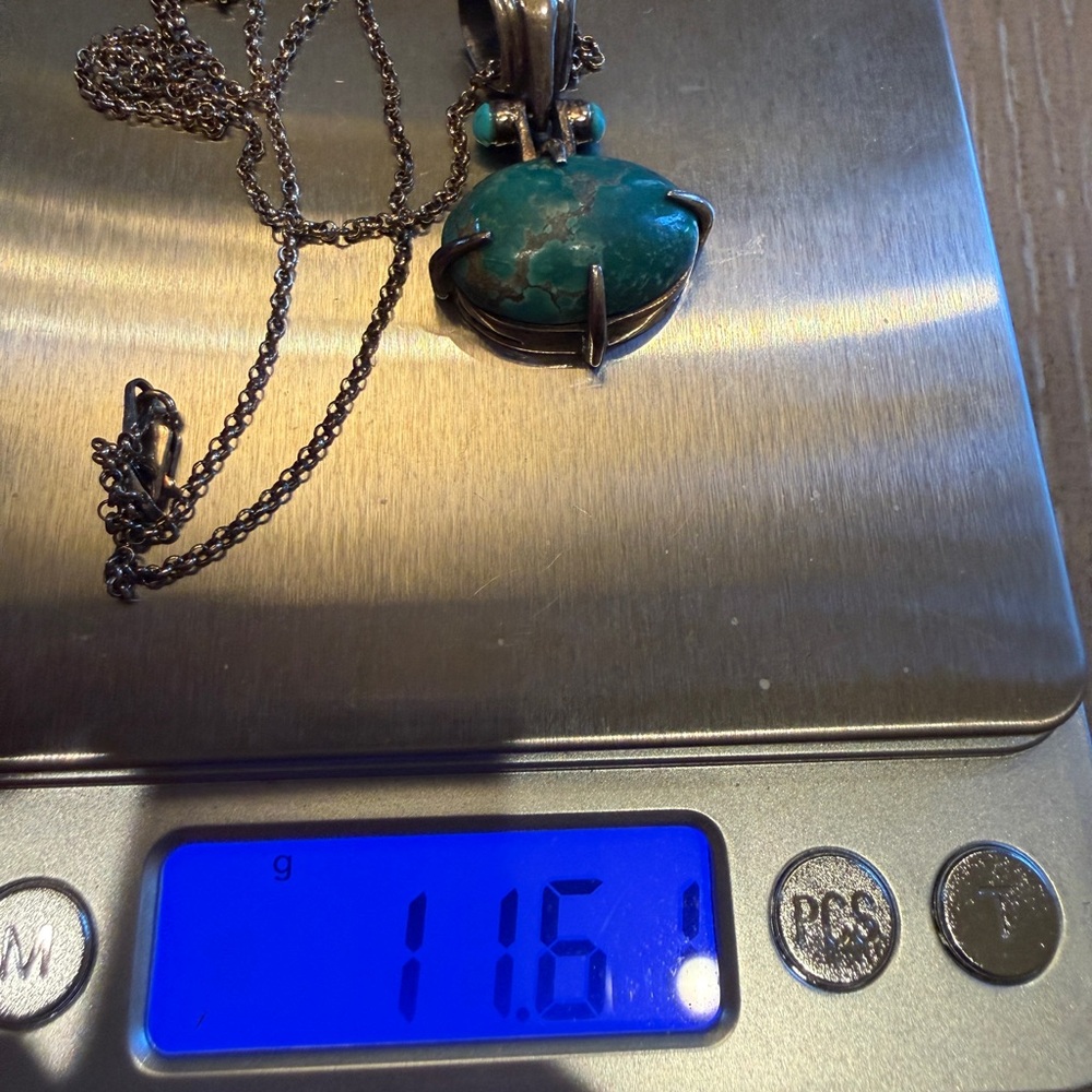 Sterling silver Turquoise Pendant Necklace - Picture 3 of 9